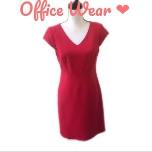 The Limited Red V-Neck Office Dress 6